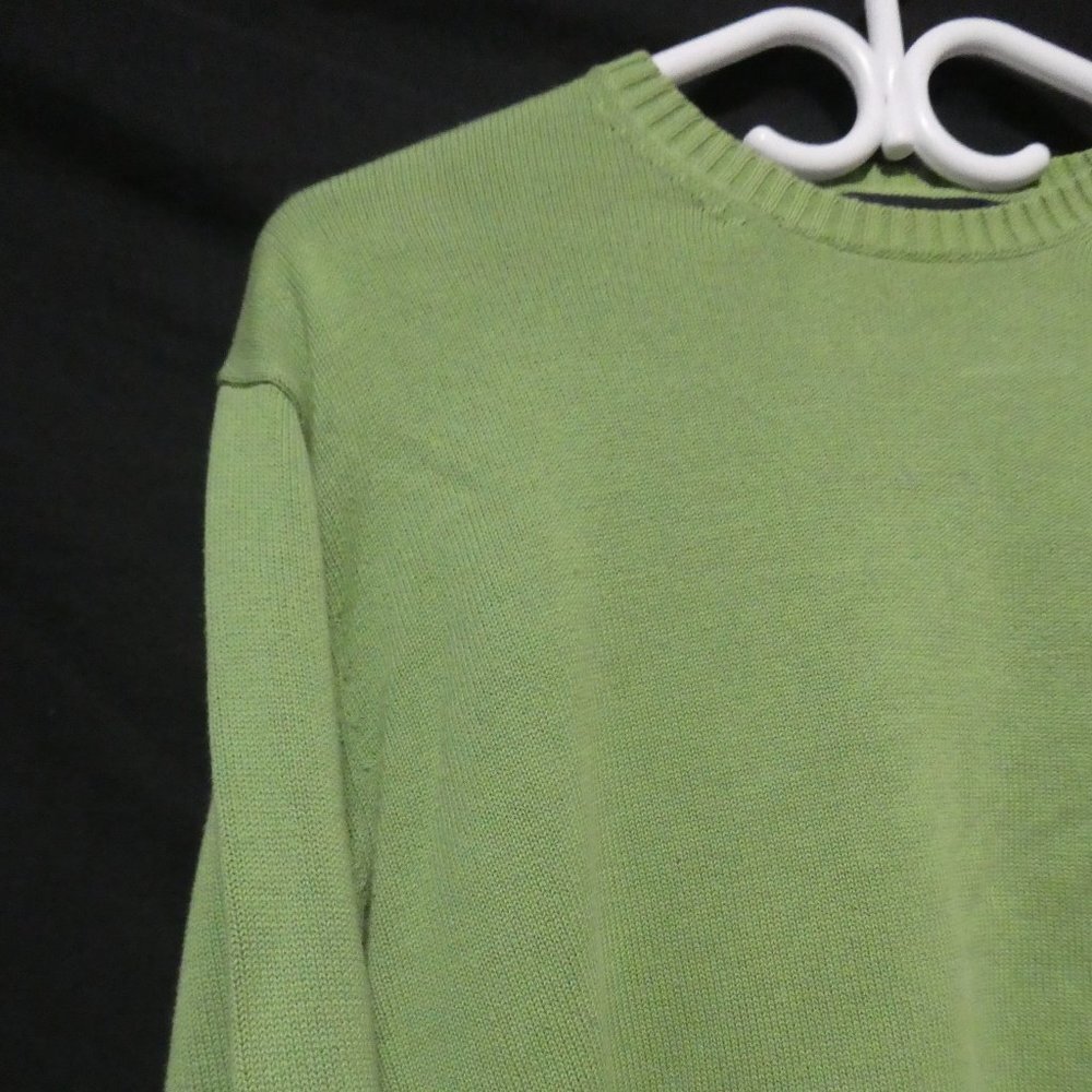 NAUTICA | medium | 100% Cotton | Green Knit Crewneck Sweater | EUC - Picture 6 of 16